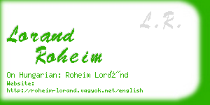 lorand roheim business card